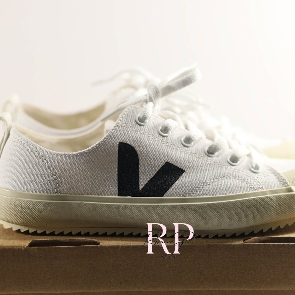 VEJA WOMEN NOVA CANVAS WHITE BLACK SZ 7 NWT